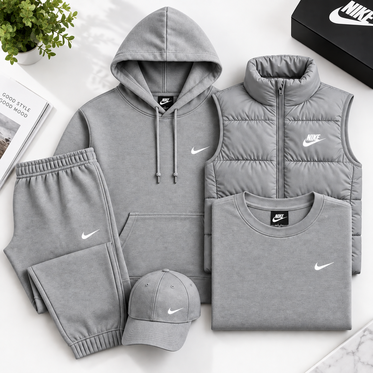 NK™ 4-Piece Set – Sweat, Pants, Jacket & Tee